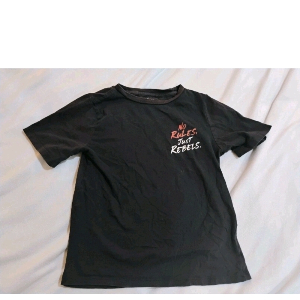 Tony Hawk Black Tee with Red and White Text